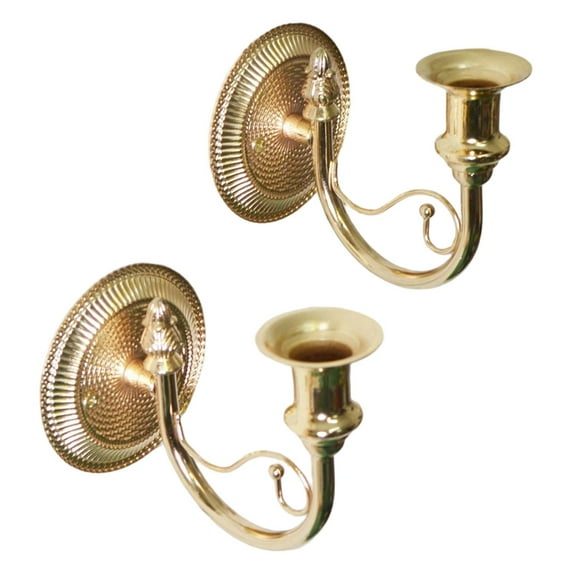 CoudarTitie 2 Pieces Candle Sconces for Sticks Candles Candle Rack Rustic Candlestick Holder Gold