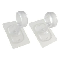 CoudarTitie 2 Pieces Ceiling Curtain Rod Brackets Closet Poles Hangers for Bedroom Hotel Clear