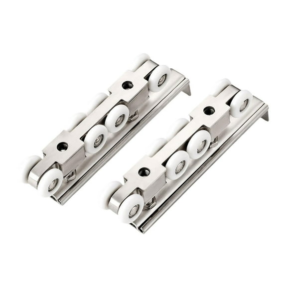 CoudarTitie 2 Pieces Sliding Door Wheels Door Roller for Kitchen Cabinets Wardrobe Doors 8 Wheels