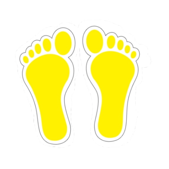 CoudarTitie 29cm x 14cm stickers for children, stickers for, feet for school, children's Yellow