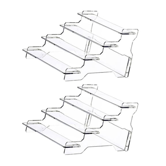 CoudarTitie 2x Clear Display Stand Counter Retail Riser Showcase Fixtures Cupcakes Stand for