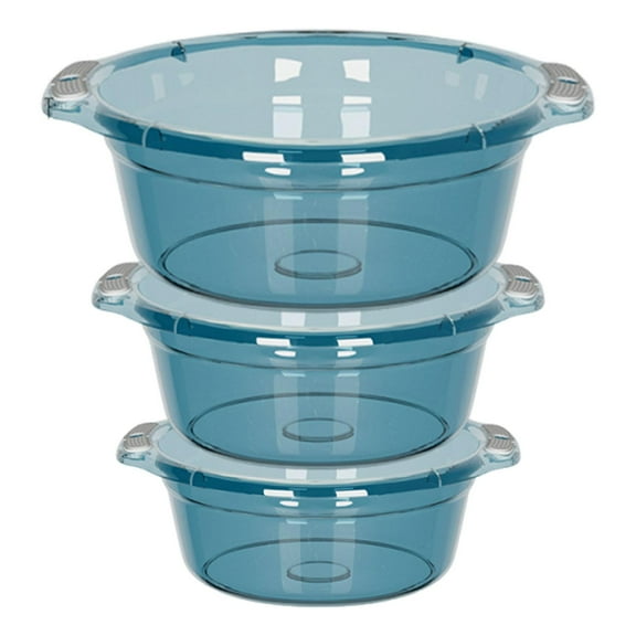 CoudarTitie 3 Pieces Portable Dish Tub Accs Multi Use Dishpan for Storaging Fruit Mixing Blue