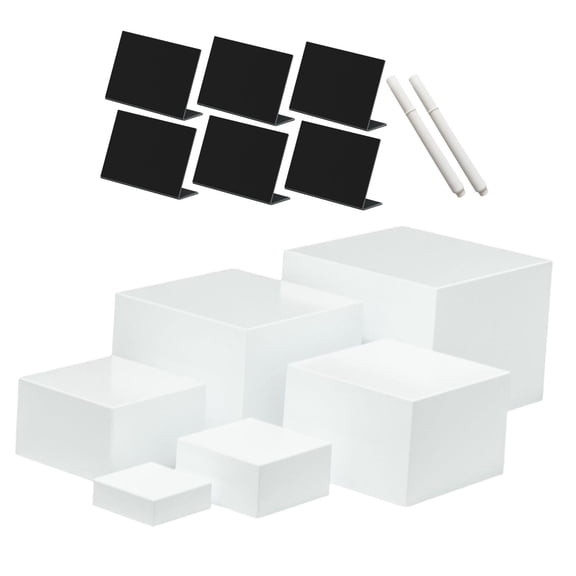 CoudarTitie 6Pcs Acrylic Display Boxes Display Stands Shelf Nesting Risers for Table Cupcake