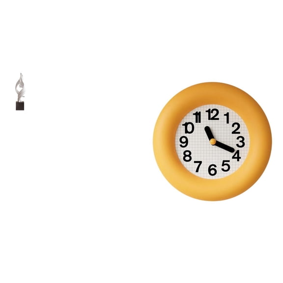 CoudarTitie Abstract Art Resin Figurine Sculpture for House Office Coffee Table Decor with Contemporary Silent Analog Wall Clock Round Wood for Kitchen Dining Roo