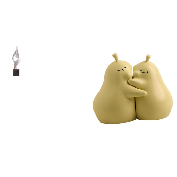 CoudarTitie Abstract Art Statue Modern Resin Sculpture Decorative Bookends Book Ends Holders Stoppers Shelves Display Smooth Porcelain Material Suitable for Gift