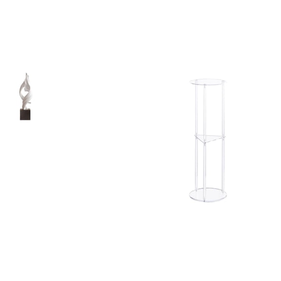 CoudarTitie Abstract Art Statue Modern Resin Sculpture Round Side Table Clear Acrylic Side Table Sturdy Material Suitable for Living Room Bedroom Office