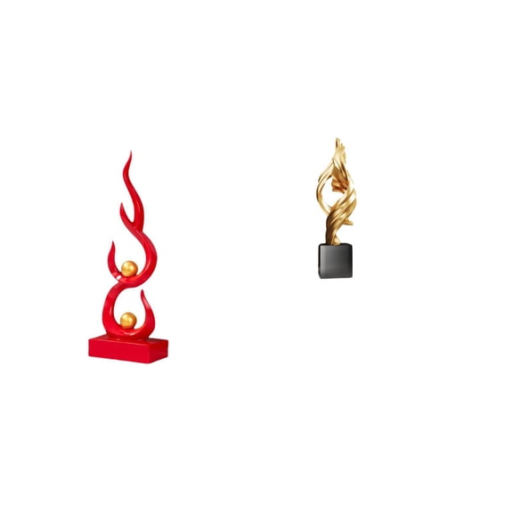 CoudarTitie Abstract Fire Art Statue Resin Flame Figurine Modern Sculpture Craft Decorative Souvenir Desktop Ornament for House Office Patio Bookshelf Decor