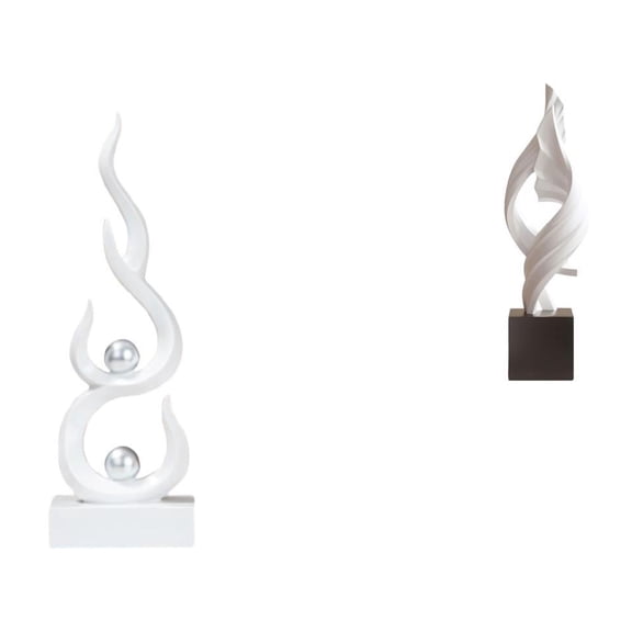 CoudarTitie Abstract Fire Art Statue Resin Flame Figurine Modern Sculpture Craft Decorative Souvenir Ornament for House Office Patio Bookshelf