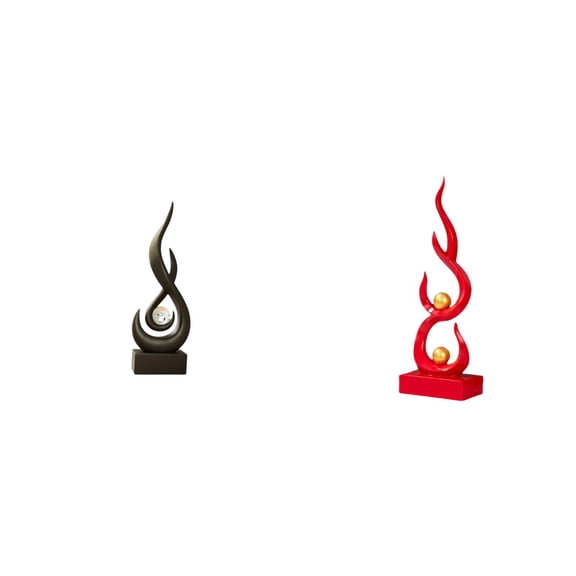 CoudarTitie Abstract Fire Statue Resin Flame Figurine Desktop Ornament Modern Art Sculpture Craft Keepsake for Living Room Cabinet Patio Office Bookshelf Friend Gift Indoor