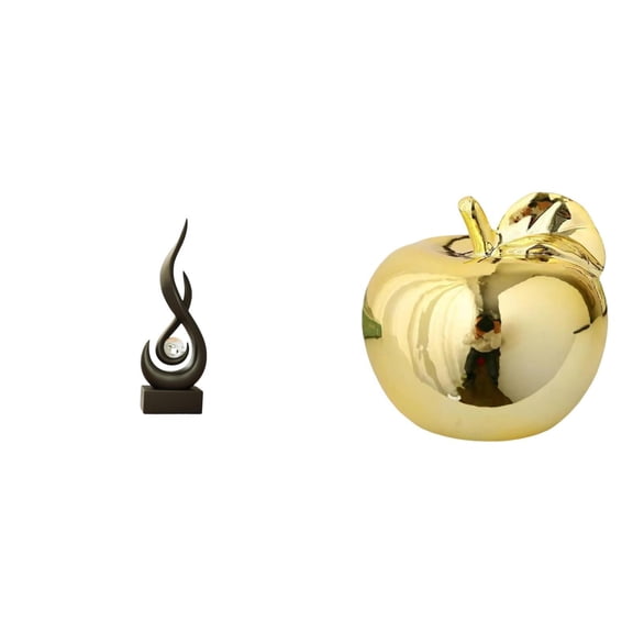 CoudarTitie Abstract Flame Ceramic Figurine Modern Art Desktop Ornament Sculpture for Living Room Cabinet Porches Restaurants Offices Collection