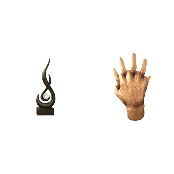 CoudarTitie Abstract Flame Hand Statue Modern Art Resin Figurine Soulmate Lovers Keepsake Sculpture for Living Room Bedroom Shelf Decor