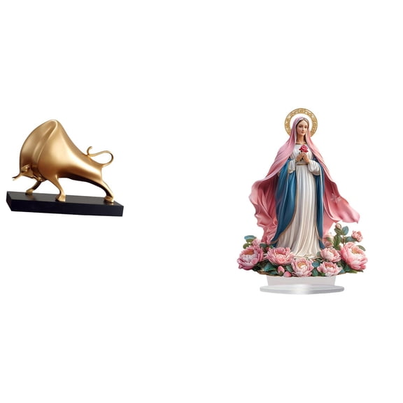 CoudarTitie Abstract Ox Bull Sculpture Acrylic Freestanding Tabletop Decor Ornament for Living Room Bedroom Desk Entrance Bookshelf Festival Party Home Crafts