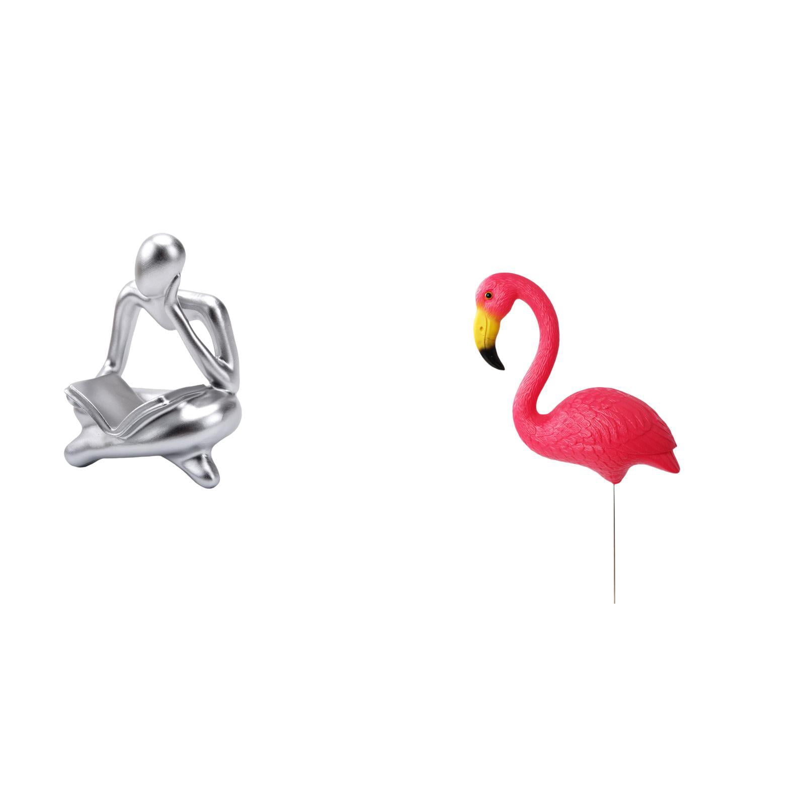CoudarTitie Abstract Thinker Bird Statue Decoration for Tabletop Living Room Shelf Office Bookshelf Yard Art Ornament Backyard Fairy Garden Accessories Flamingo Garden Stake Sculpture for