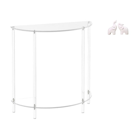 CoudarTitie Acrylic Elephant Side Table for Small Space Unique 2 Tier Accent End Table Skinny Nightstand Animal Sculptures Ornaments Tabletop Decoration Home Decor Statues Figurines for