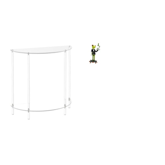 CoudarTitie Acrylic Frog Side Table with Creative Animal Sculpture Two Tier Accent End Table Nightstand Decorative Figurine for Home Decor