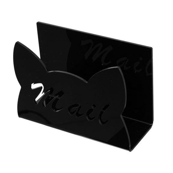 CoudarTitie Acrylic Mail Holder for Desk Desktop Envelope Holder for Card Paper Document Black