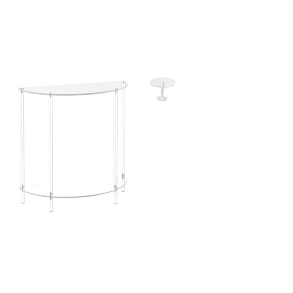 CoudarTitie Acrylic Side Table for Small Space 2 Tier Accent End Table Skinny Nightstand for Bathroom Home Living Room Decor Miniature Dollhouse Round Table Decorations Doll House End Table for