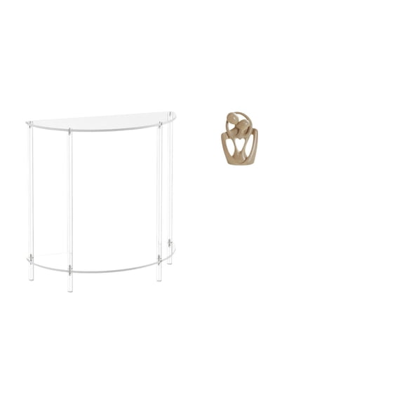 CoudarTitie Acrylic Side Table for Small Space with Abstract Couple Statue Creative Resin Sculpture Accent End Table Skinny Nightstand for Bathroom Home Living Room Decor Bookcase Cafe Desktop