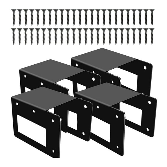 CoudarTitie Adjustable Outdoor Steel Log Holder, Log Organizer, Log Stand, Log Stacking Rack 4 Pieces