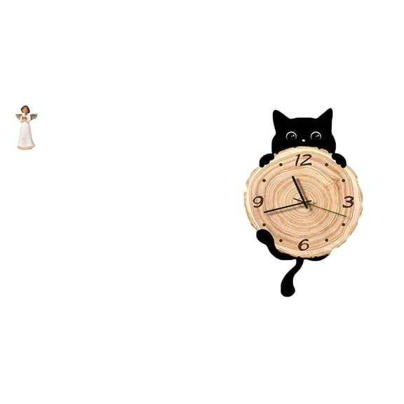 CoudarTitie Angel Resin Figurine Statue Praying Figure Collectible Sculpture Wall Clock Decorative Ornament Made From Resin And MDF Suitable for Home Decoration L