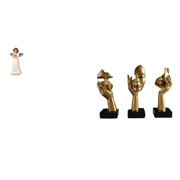 CoudarTitie Angel Resin Figurine Statue Sculpture Abstract Thinker Collectible Character Praying Figure Lightweight Material Suitable for Gift Giving Home Decorat