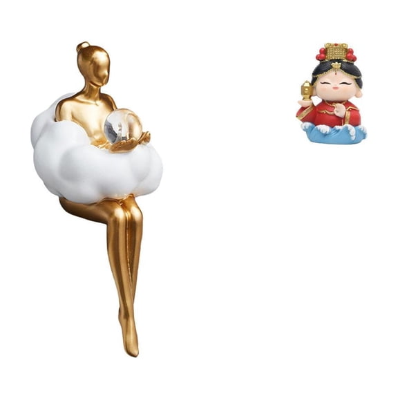 CoudarTitie Art Statue Figurine Abstract Sculpture Women Table Centerpiece Collectible Resin Craft Sturdy Surface Suitable for Living Room Office Home Decoration