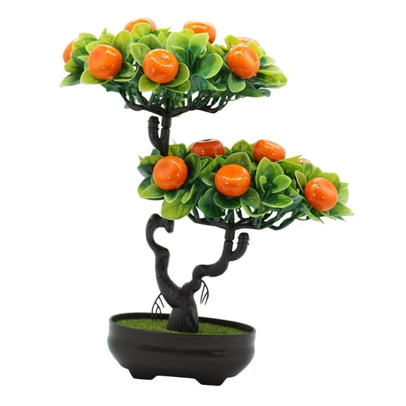 CoudarTitie Artificial Fruit Tree Bonsai Multifunctional for Coffee Table Garden Bedroom Orange
