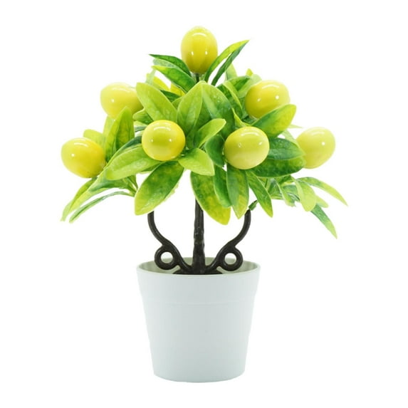 CoudarTitie Artificial Potted Plants Florals Decor Desktop Decoration Decorative Fake Potted Lemon