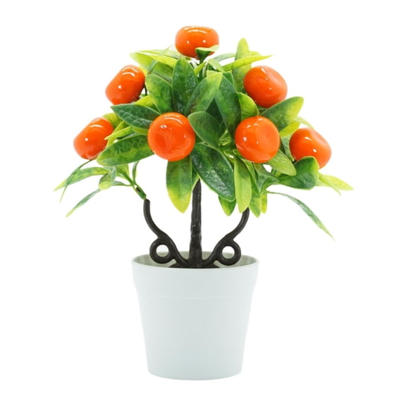 CoudarTitie Artificial Potted Plants Florals Decor Desktop Decoration Decorative Fake Potted Orange