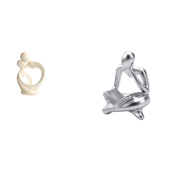 CoudarTitie Artistic Resin Figurine Sculpture for Desk and Tabletop Home Office Decoration Unique Anniversary Gift for Lovers and Thinkers Shelf Display