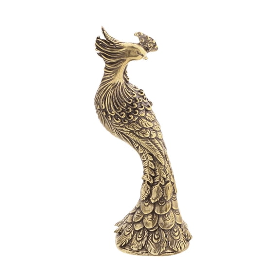 CoudarTitie Brass Peacock Statue Antique Living Room Garden Car Animal Fengshui Figurine