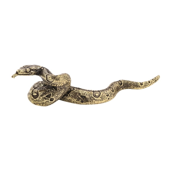 CoudarTitie Brass Snake Crafts Decor Desk Ornament Miniature 4.88 inch Collectible Sculpture