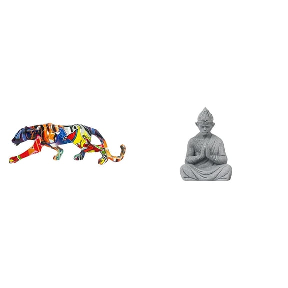 CoudarTitie Buddha Sculpture Animal Craft Figurine Walking Ornament for Decoration Bookshelf Indoor Home Shelf Monkey Figure Buddhist Collectible Miniature Statue for Hotel Patio Backyard