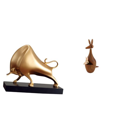 CoudarTitie Bull Sculpture Home Decor Tabletop Decoration Crafts Ox Abstract Statue Cattle Figurine for Desk Living Room Bedroom Entrance Animal Figurine Decorative Party Favor Funny Desktop