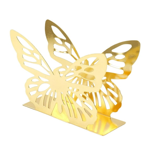 CoudarTitie Butterfly Napkin Holder Metal Freestanding Tissue Dispenser Stable Base Tabletop gold