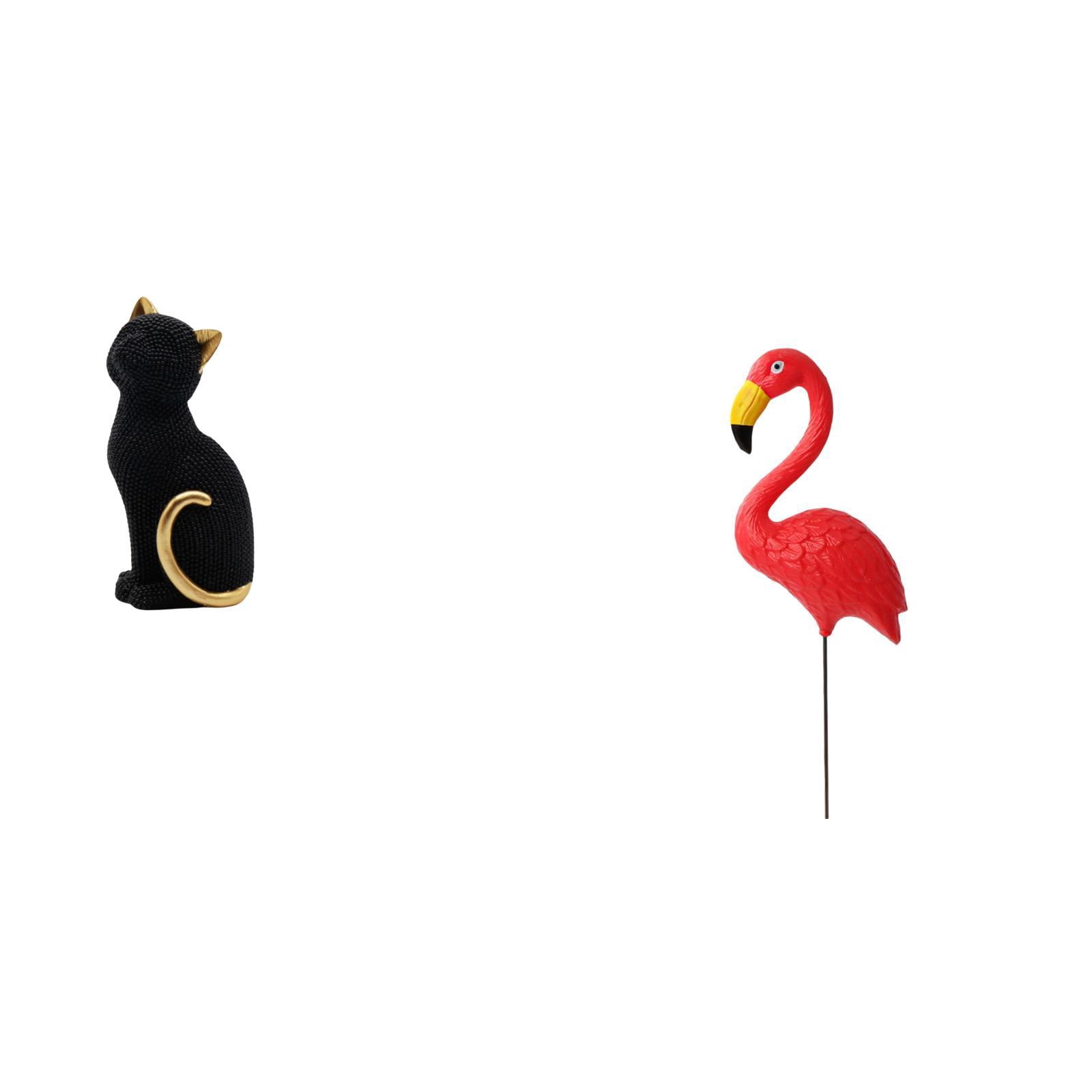 CoudarTitie Cat Bird Resin Figurine Decorative Sculpture for Living Room Bedroom Entrance Bookshelf Yard Art Ornament Fairy Garden Accessories Holiday Spring