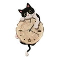 thumbnail image 1 of CoudarTitie Cat Wall Clock Pendulum Decorative Clock Modern Stylish Wall Ornament for Indoor Black White, 1 of 9