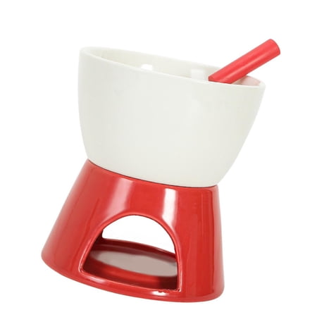 CoudarTitie Ceramic Chocolate Fondue Pot Tea Light Porcelain Melting Pot for Tapas Party