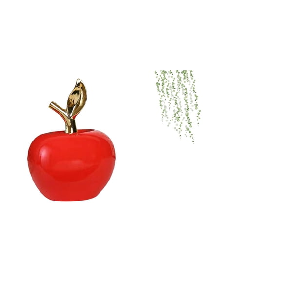 CoudarTitie Ceramic Figurine Fruit Sculpture Ornament and Green Plant Leaves Wall Decal Elegant Art Mural for Home Cafe Study Room Bedroom Holiday Decoration