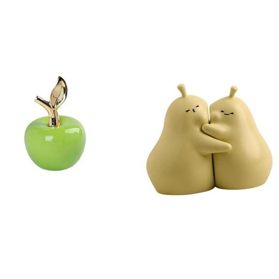 CoudarTitie Ceramic Fruit Sculpture Ornament for Home and Cafe Study Room Book Stand Fine Workmanship Holiday Gift and Bookshelf Decoration