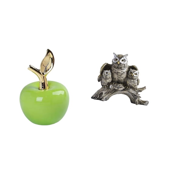 CoudarTitie Ceramic and Owl Figurines Statue Ornament Simulation Artwork for Home Decoration Modern Animal Sculpture for Living Room Office Study Room Holiday Cafe Cabinet Decor NightStand