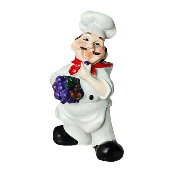 CoudarTitie Chef Resin Figurine Chef Sculpture Cartoon Home Decor Crafts Collection Ornament
