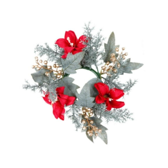 CoudarTitie Christmas Candle Rings Wreath Inner Diameter 4" for Wedding Holiday Birthday Style D