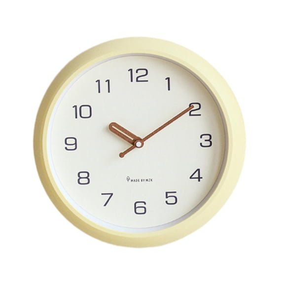 CoudarTitie Circular wall clock, contemporary design, for use in kitchen, bedroom and living Yellow