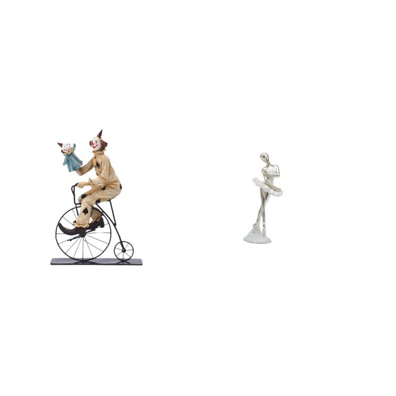 CoudarTitie Clown Ballerina Figurine Sculpture Collection Modern Dancing Girl Statue Art Ornament for Table Desk Bedroom Office Decor Gift