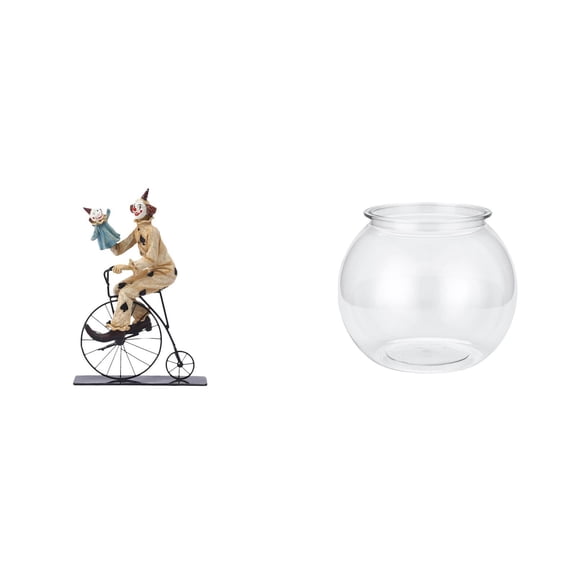 CoudarTitie Clown Figurine Transparent Small Fish Tank Statue Sculpture Collection Clear Statuette Desk Ornament Table Centerpiece Cabinet Dining Room Decor Gift Household DIY Bowl Vase Bedroom