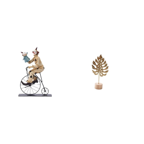 CoudarTitie Clown Leaf Figurine Sculpture Artistic Metal Statuette Unique Centerpiece Ornament for Dining Room Table Cabinet Party Home Decor Gift