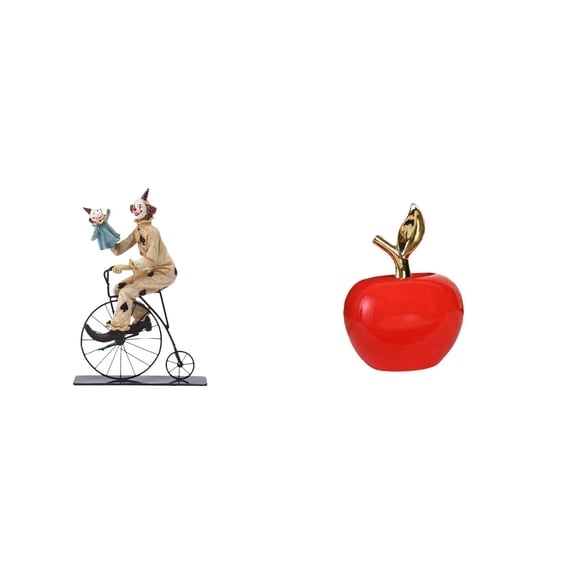 CoudarTitie Clown and Figurine Sculpture Collection Artistic Statue Ornament for Table Centerpiece Cabinet Dining Room Cafe Study Room Decor Gift