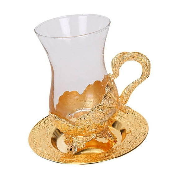 CoudarTitie Coffee Mug Elegant Decoration Turkish Tea Glass for Cafe Beverages Americano