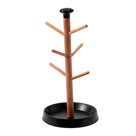 CoudarTitie Coffee Mug Tree Glass Cup Stand Portable Space Saving Water Cup Rack for Kitchen black base